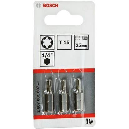 Bosch Bit šroubováku, Šestihran, 1/4 in, T15, celková délka: 25 mm, počet kusů: 1