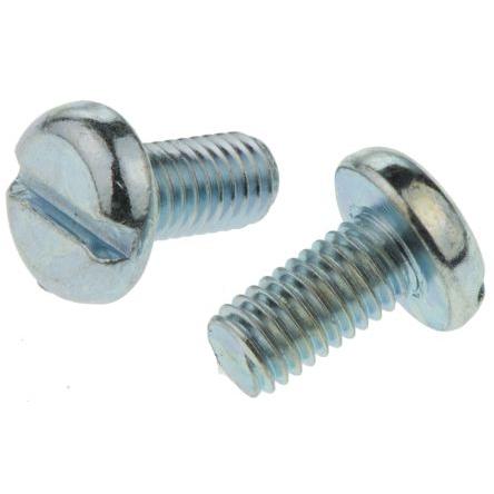 RS PRO Šroub s nízkou půlkulovou hlavou Drážka, Pasivovaný pozinkovaný, Ocel hlavice Kónická 10 mm
