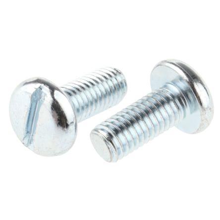 RS PRO Šroub s nízkou půlkulovou hlavou Drážka, Pasivovaný pozinkovaný, Ocel hlavice Kónická 12 mm