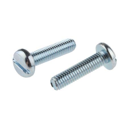 RS PRO Šroub s nízkou půlkulovou hlavou Drážka, Pasivovaný pozinkovaný, Ocel hlavice Kónická 20 mm