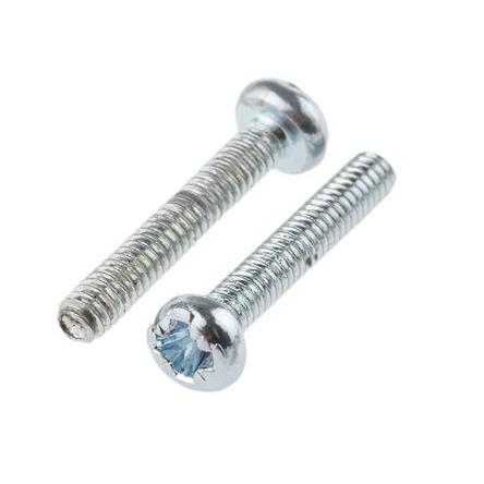 RS PRO Šroub s nízkou půlkulovou hlavou Křížený, Lesklý zinek, Ocel hlavice Kónická 12 mm