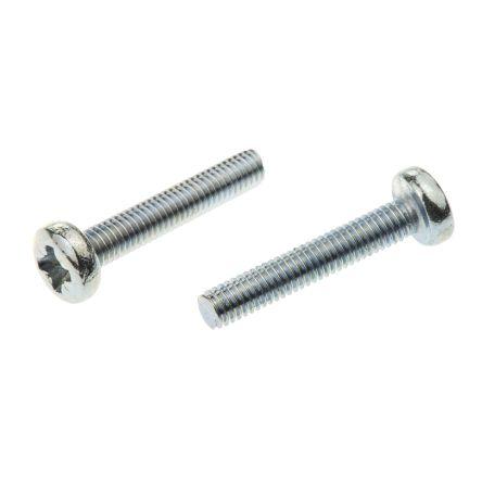 RS PRO Šroub s nízkou půlkulovou hlavou Pozidriv, Lesklý zinek, Ocel hlavice Kónická 20 mm
