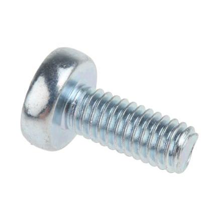 RS PRO Šroub s nízkou půlkulovou hlavou Pozidriv, Lesklý zinek, Ocel hlavice Kónická 10 mm