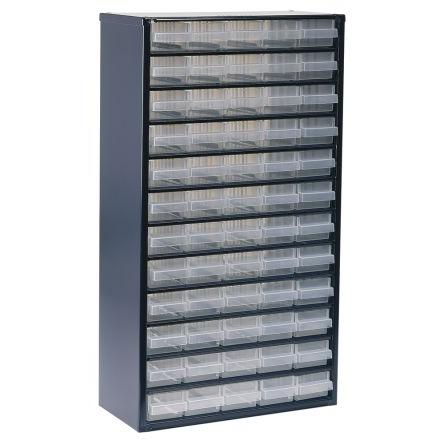 Skladovací jednotka se zásuvkami 60 Modrá Ocel Průhledné zásuvky 552 mm x 306mm x 150 mm Raaco