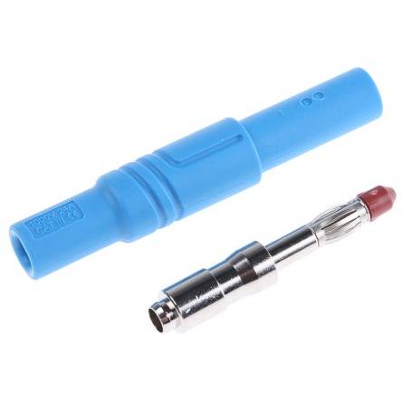 Hirschmann Test & Measurement Banánek, 4 mm, 1000 V ac, 1000V dc, 24A, Modrá, Vnější Šroubová, materiál kontaktu: