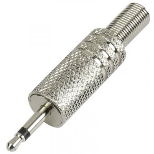 TRU COMPONENTS 595186 jack konektor 2.5 mm zástrčka, rovná Pólů: 2 mono stříbrná 1 ks