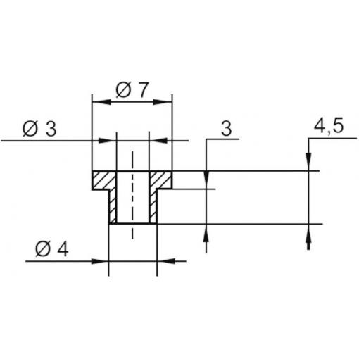TRU COMPONENTS TC-V5815-203 izolační objímka 1 ks vnější Ø: 7 mm vnitřní Ø: 3 mm