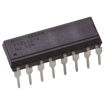 Renesas Electronics Optočlen, řada: PS, počet kolíků: 16 kolíkový, počet kanálů: 4 vstup DC Průchozí otvor 200 % PDIP