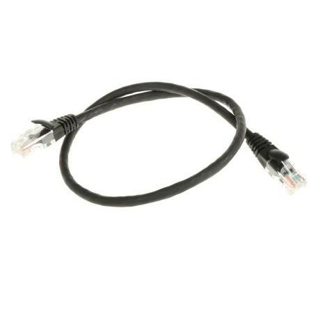 RS PRO Cat5e Ethernetové kabely, Černá, Nízko dýmivý bezhalogenový, A: RJ45, 30V 0.5 m Vnější, B: RJ45 Vnější, typ