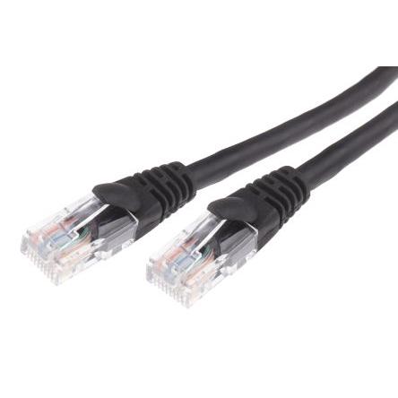 RS PRO Cat5e Ethernetové kabely, Černá, Nízko dýmivý bezhalogenový, A: RJ45, 30V 1 m Vnější, B: RJ45 Vnější, typ pláště: