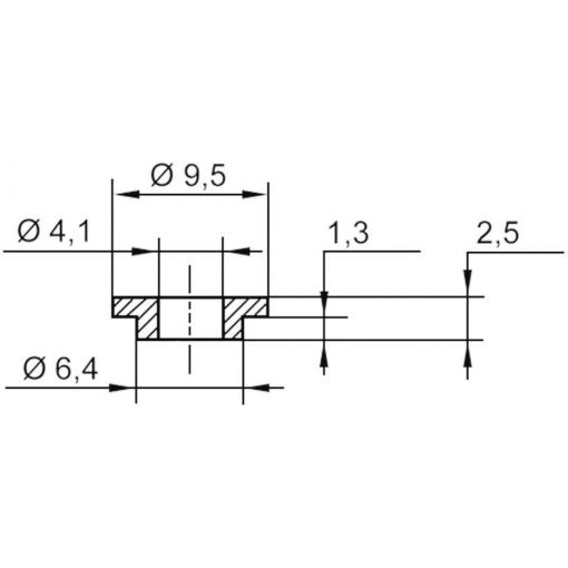 TRU COMPONENTS TC-V5818-203 izolační objímka 1 ks vnější Ø: 9.5 mm, 6.4 mm vnitřní Ø: 4.1 mm
