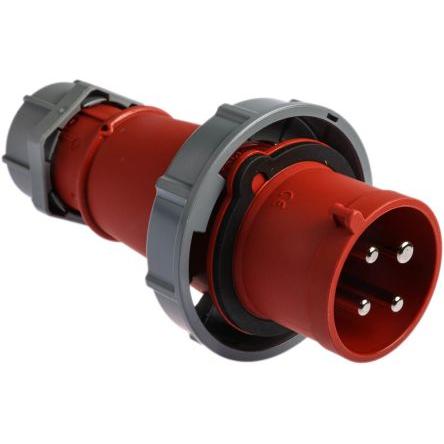 MENNEKES Průmyslový napájecí konektor, řada: AM-TOP, IP67, Kabel, formát pólů: 4P, orientace těla: Rovný barva Červená,