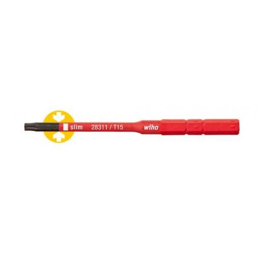 Wiha SlimBit electric VDE TORX výměnné bity s rukojetí T 15 75 mm Vhodné pro (série šroubováků) Wiha Torque