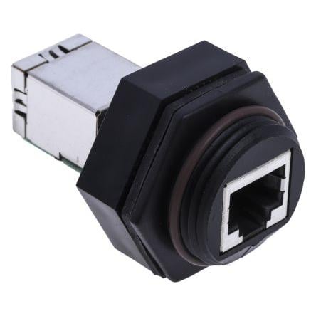 TE Connectivity Konektor RJ45, řada: 1546413 Vnitřní Cat5, počet cest: 8, Rovný, Montáž do panelu Nestíněný, počet