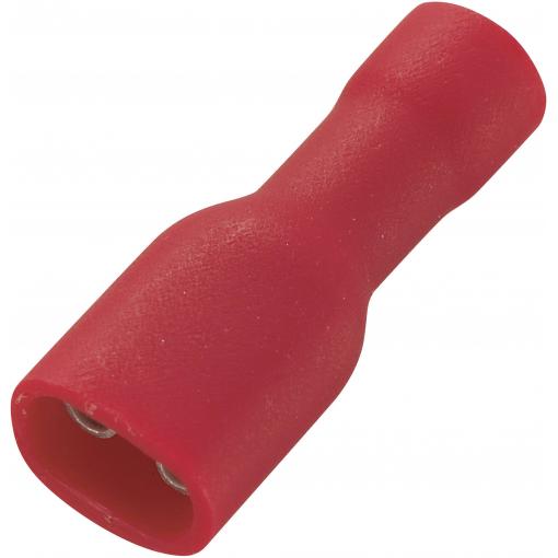 TRU COMPONENTS 1566938 faston zásuvka Šířka zástrčky: 4.8 mm Tloušťka konektoru: 0.5 mm 180 ° plná izolace červená 50 ks