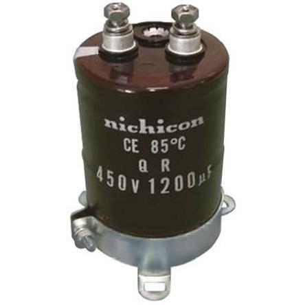 Kondenzátor, řada: QR 1500 μF ±20 % 400V dc, Šroubová svorka Nichicon