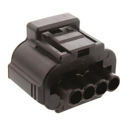 TE Connectivity Automobilový konektor, počet kontaktů: 4 barva Černá, Vnější, Kabel, řada: SSC Krimpovací 184046-1,