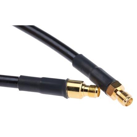 Koaxiální kabel, řada: CA39/240, Černá Vnitřní Termoplastický elastomer, A: SMA Vnitřní, B: RP SMA 1 m Mobilemark