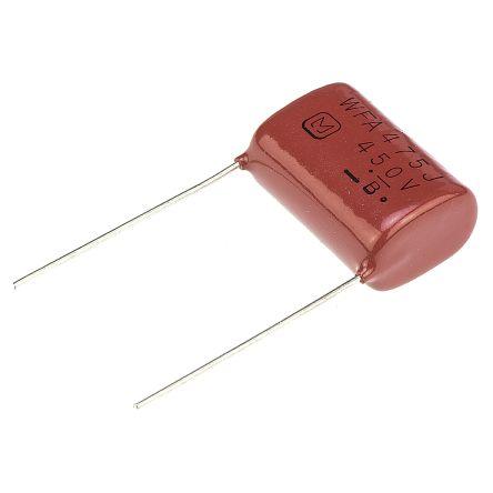 Vrstvové kondenzátory, řada: ECWF(A) 4.7 μF ±5 % 450 V dc, Průchozí otvor 0.8 mm Panasonic AEC-Q200