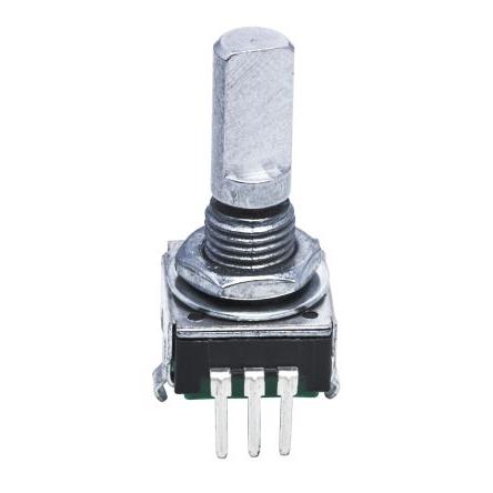 Mechanické rotační kodér 12 ppr impulzů Přírůstkové, průměr hřídele: 6 mm Plochý hřídel (Neindexovaný), Průchozí otvor