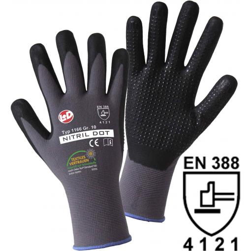 L+D NITRIL DOT 1166-7 polyamid pracovní rukavice Velikost rukavic: 7, S EN 388 CAT II 1 pár