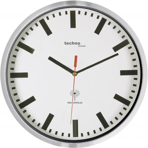 Techno Line WT8990 DCF nástěnné hodiny 30 cm x 5 cm, stříbrná (metalíza)