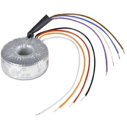 Block Toroidní transformátor, počet výstupů: 2, primární napětí: 230 V ac, sekundární napětí: 2 x 15 V ac 40 VA, Kabel