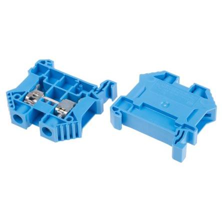 RS PRO Svorkovnice pro montáž na lištu DIN, 1kV Modrá 10mm² 2 Šroubová
