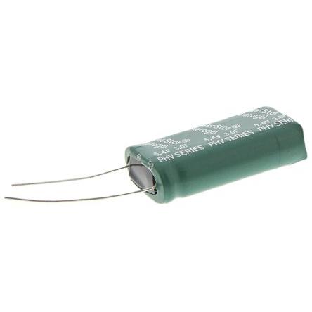 Superkondenzátor, řada: Supercap PHV 3 F -10 to 30 % 80mΩ 5.4V dc, Průchozí otvor, Válcovitý Eaton