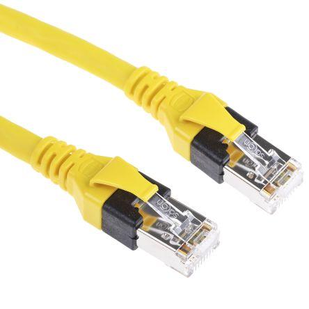 HARTING Cat6a Ethernetové kabely, Žlutá, Polyuretan, A: RJ45 10 m Vnější, B: RJ45 Vnější, typ pláště: Stíněné