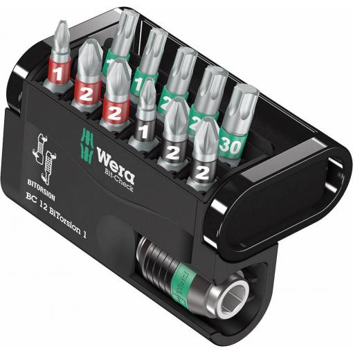 Wera Bit-Check 12 BiTorsion 1 05057420001 sada bitů, 12dílná, křížový PZ, křížový PH, Vnitřní T-profil, 1/4 (6,3 mm)