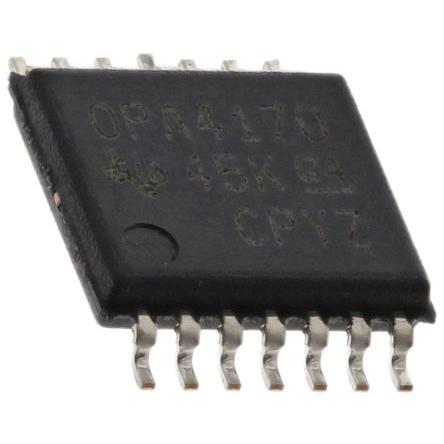 AEC-Q100 Texas Instruments Operační zesilovač OPA4170AIPW 1.2 MHz 18V, TSSOP, počet kolíků: 14 kolíkový
