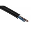 RS PRO Napájecí kabel 2žilový 100 m Polyvinylchlorid plášť, Černá, vnější průměr: 6.05 mm OD, 300V, 500 V 70 °C