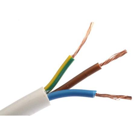 RS PRO Napájecí kabel 3žilový 100 m Polyvinylchlorid plášť, Bílá, vnější průměr: 9.7 mm OD, 300V, 500 V 70 °C