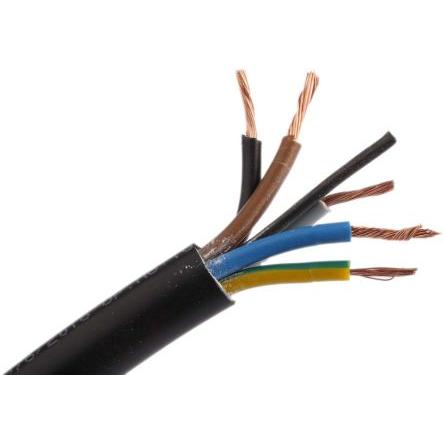 RS PRO Napájecí kabel 5žilový 100 m Polyvinylchlorid plášť, Černá, vnější průměr: 8.04 mm OD, 300V, 500 V 70 °C