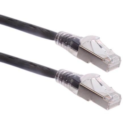 RS PRO Cat6a Ethernetové kabely, Černá, Nízko dýmivý bezhalogenový, A: RJ45, 30V 2 m Vnější, B: RJ45 Vnější, typ pláště:
