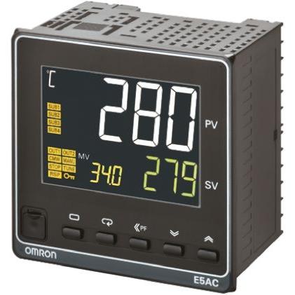 Omron PID regulátor teploty, řada: E5AC Montáž do panelu, 55 °C, -10 °C 2, počet výstupů: 1, výstup: Relé 240V ac/dc,