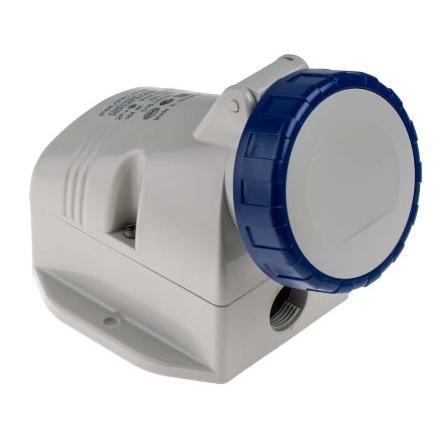 Scame Průmyslový napájecí konektor, řada: OPTIMA-TOP, IP66, IP67, Nástěnná montáž barva Modrá, 16A 3P+PE, 230V