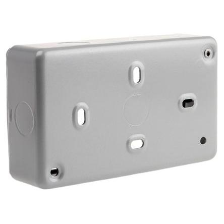 Instalační krabice 2 Lesklý Vysoce kvalitní termoset Šedá 147mm MK Electric Zapuštěná montáž, Povrch