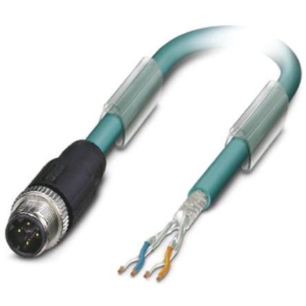 Phoenix Contact Cat5 Ethernetové kabely, řada: SAC-4P-M12MSD/10.0-931, Modrá, Polyuretan, 60V 10 m 2, typ pláště: