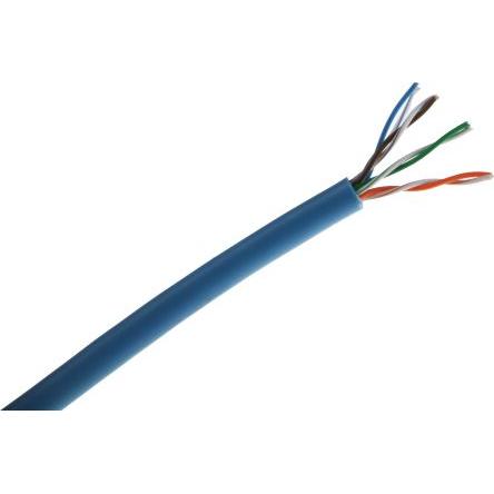 RS PRO Cat5 Ethernetové kabely, Modrá, Polyvinylchlorid 50 m, typ pláště: U/UTP