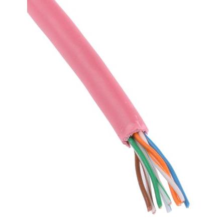 RS PRO Cat5 Ethernetové kabely, Červená, Polyvinylchlorid 50 m, typ pláště: U/UTP