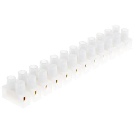 RS PRO Svorkovnice bez pojistky 12mm², Šroubová svorka Přírodní, počet cest: 12 61A, 7AWG, 400V Šroubová Ochrana drátu