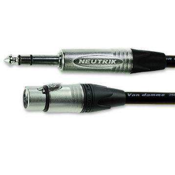 Van Damme Kabel XLR, A: Vnější, A: Stereofonní konektor 6.35 mm, B: Konektor jack, B: Vnitřní 3 m, Černá