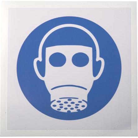 RS PRO Povinná značka, Vinyl, Bílá, Modrá Respiratory Protection Samolepicí