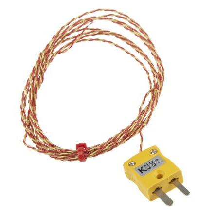Termočlánek s odkrytým spojem 2 m kabel typ K Perfluoralkoxyalkan 2 m sonda, -75 °C 1 mm na 250 °C ANSI, RoHS Compliant