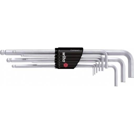 Wiha Winkelschraubendrehersatz 9tlg 1,5-10mm 6knt Kugelkopf/Halter inbus sada klíčů 1.5 mm, 2 mm, 2.5 mm, 3 mm, 4 mm, 5 mm, 6 mm, 8 mm, 10 mm 1.5 mm 9dílná