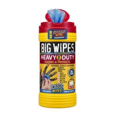 Utěrka, HEAVY DUTY PRO Jedno použití Škopík Vlhčené utěrky, Modrá, Průmyslové čištění Big Wipes, počet ubrousků: 100 V