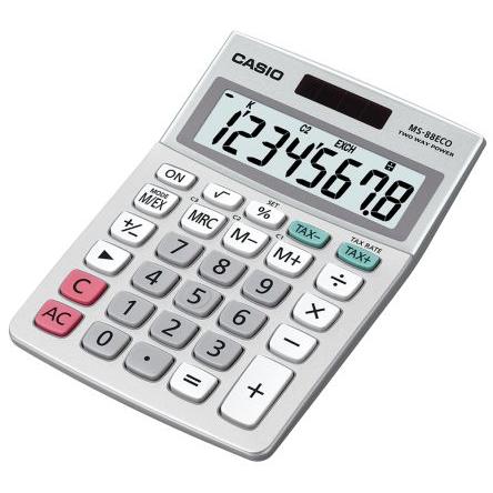 Kalkulačka MS-88ECO MS-88ECO Externí napájecí zdroj, Baterie Casio