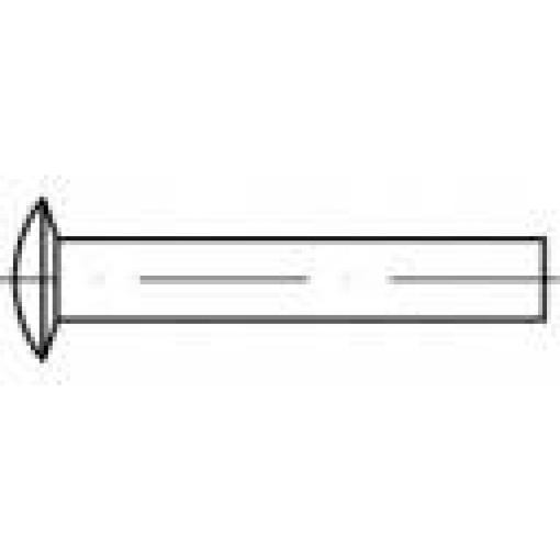 Nýty s čočkovou hlavou TOOLCRAFT, Vnější Ø 4 mm, 12 mm, Ocel, 1000 ks